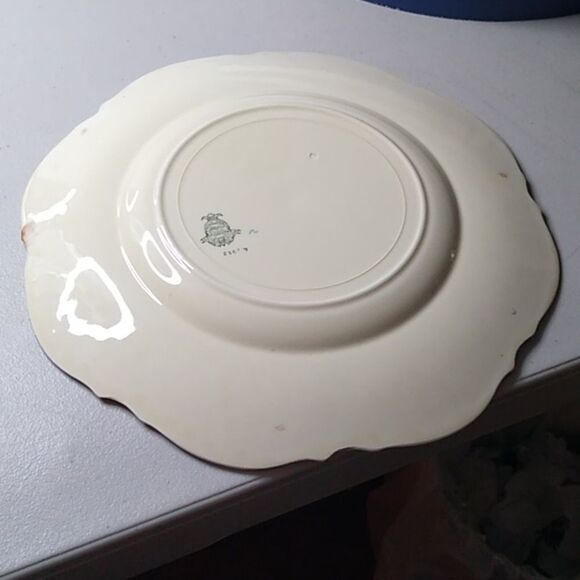 Vintage Crown Ducal A2913 Floral Embossed Cream and Blue Plate - Picture 2 of 8